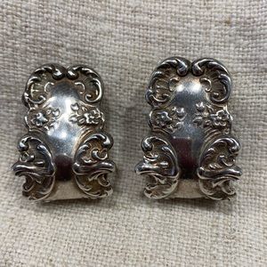 T Foree Sterling Silver Luggage Tag Earrings